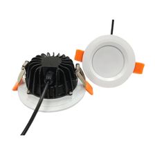 Встраиваемый светодиодный светильник 10W, 3000K, CRI80, 100гр, IP65, 220В, on/off (входит в комплект блок питания IP20, пульсация до 5%), белый - изображение 4