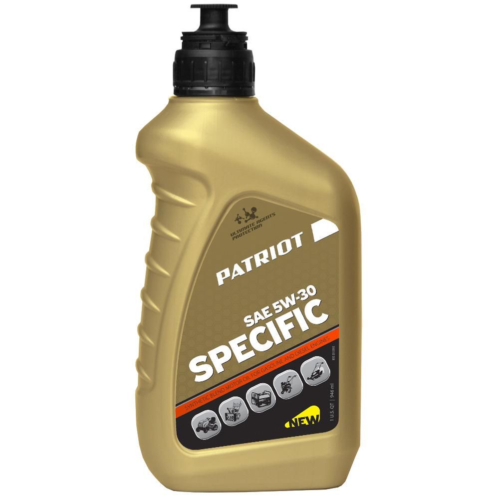 Масло 4-х тактное полусинтетическое PATRIOT Specific High-Tech 5W30 SJ/CF, 0,946л.