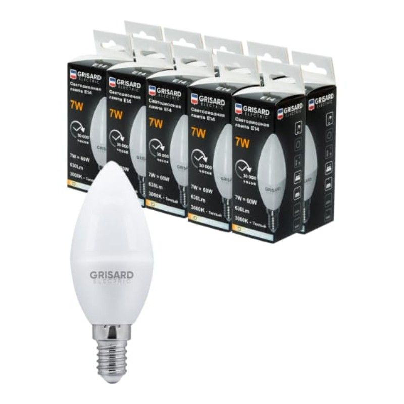 Лампа светодиодная GRISARD ELECTRIC GRE-002-0045 10 шт - изображение 2