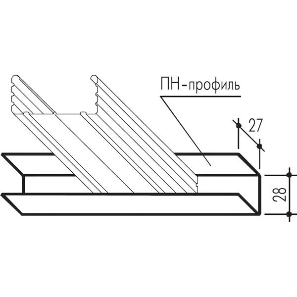 Профиль потолочный направляющий Knauf ППН 0.6 мм 28x27x3000 мм - изображение 4