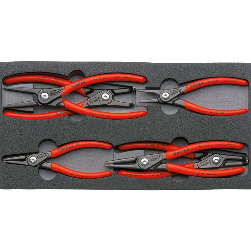 Набор щипцов прецизионных для стопорных колец KNIPEX SRZ 6 пр. (ложемент)
