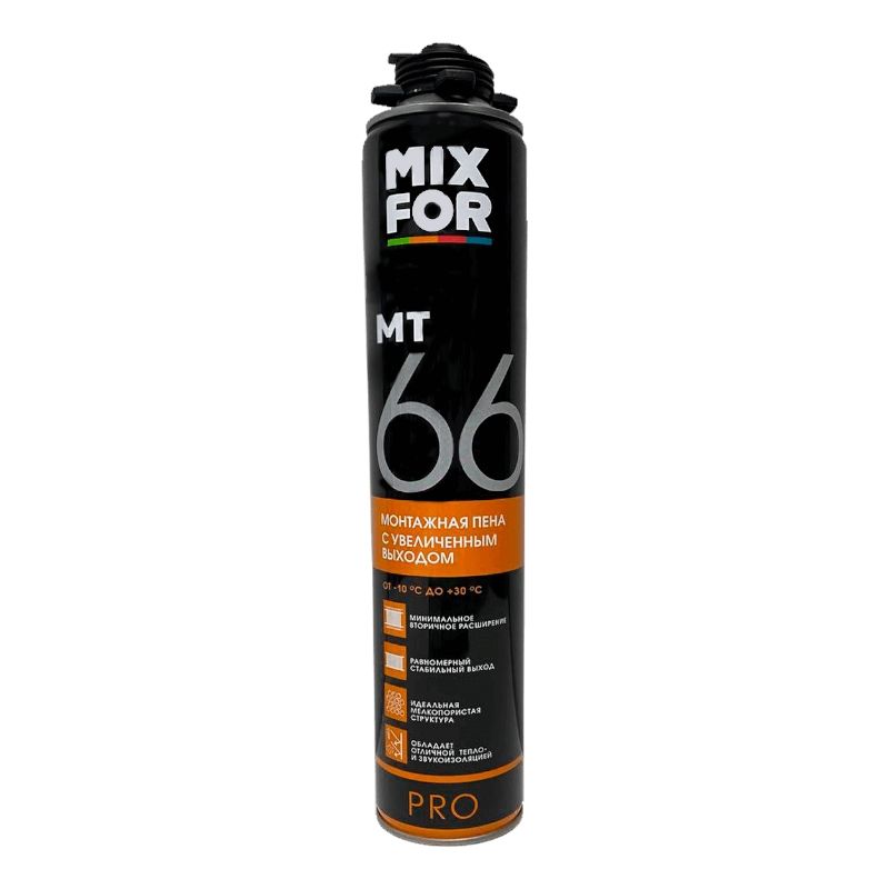 Пена монтажная профессиональная MIXFOR Foam Pro МТ66 (от -10+30 С) 850ml