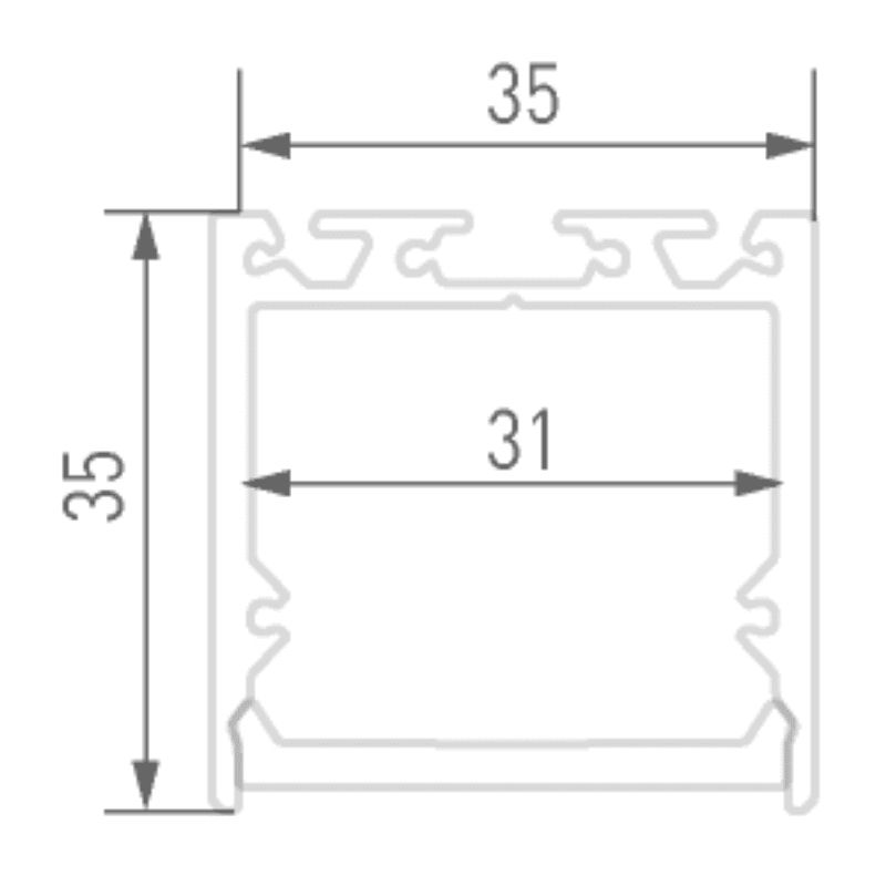 Алюминиевый профиль SWG Design LED LS3535, 2500 мм, анодированный 010365 - изображение 5